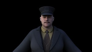 Realistic railway keeper 3D model