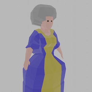 3D model Low Poly Medieval Queen Rigged