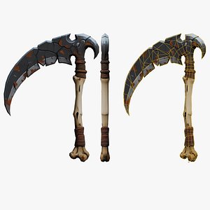 Stylized Skeleton Weapon - Soulreap Scythe low-poly 3d model