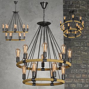 3d model chandelier lamp light loft