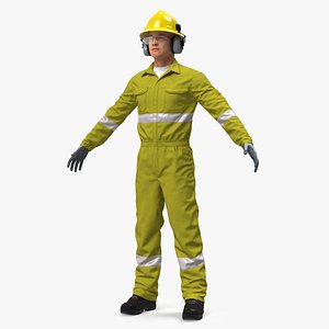 3D model Gas Worker Fully Equipped Neutral Pose