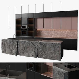 3D Modern Kitchen Set Designed By Sherzod