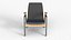 Modèle 3D d'un fauteuil lounge avec accoudoirs en bois