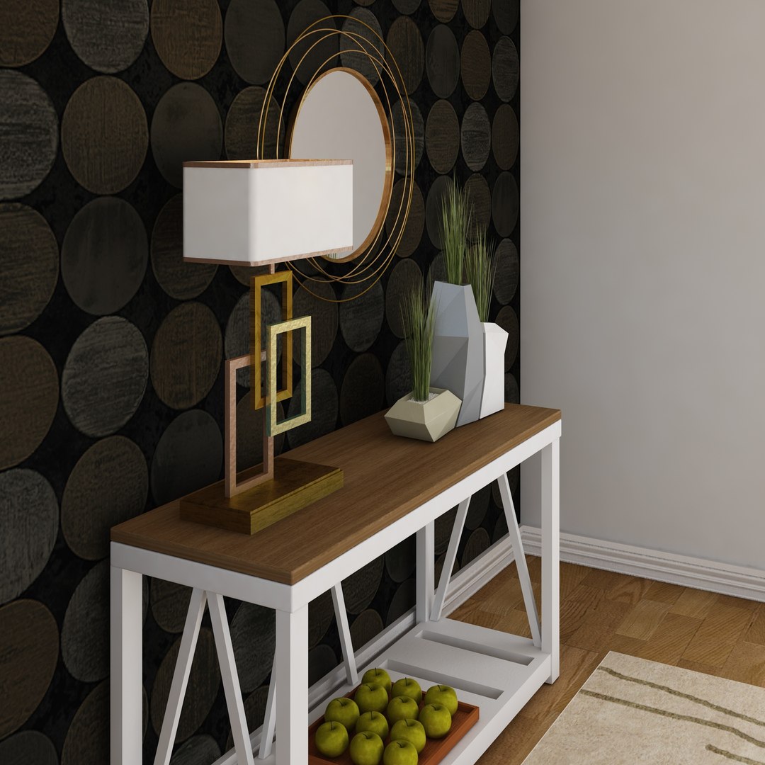 Living Room Mirror Table Set 3D Model - TurboSquid 1789408