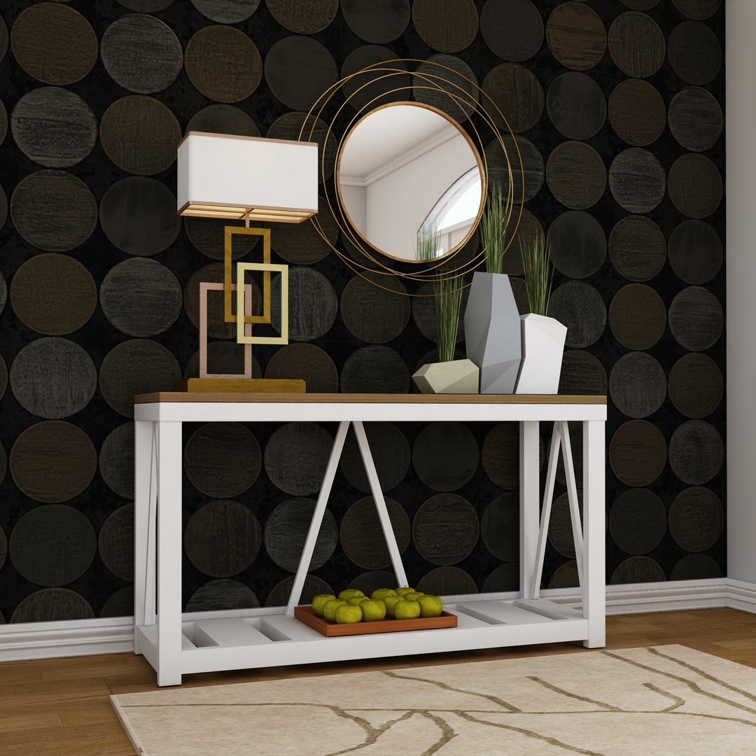 Living Room Mirror Table Set 3D Model - TurboSquid 1789408