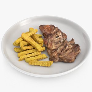 Juicy Beef Steak with Golden Crinkle Fries