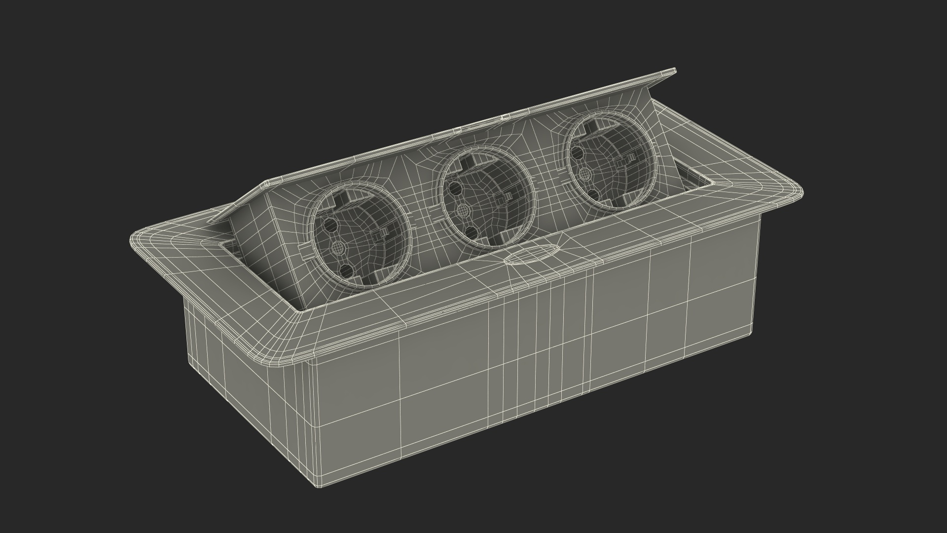 Black Triple Hidden Socket 3D Model - TurboSquid 2079646