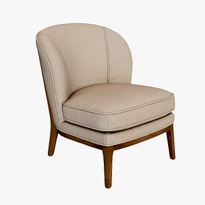 3D Realistic Modern Armchair Fabric 3D Model model