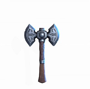 3D model fantasy axe weapon