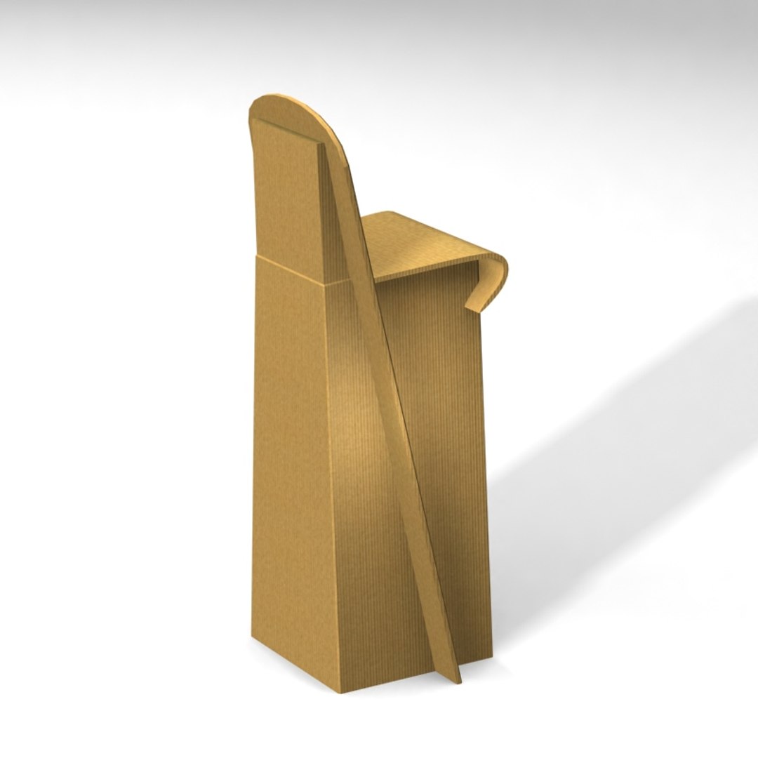 cardboard stool 3d 3ds