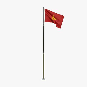 3D Animated  Vietnam Flag model