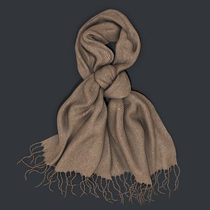 3D tweed scarf fringes model