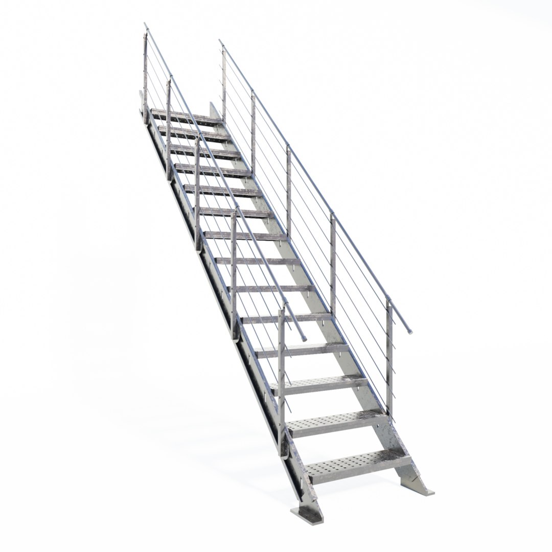 Steel Stair 3D - TurboSquid 1809930