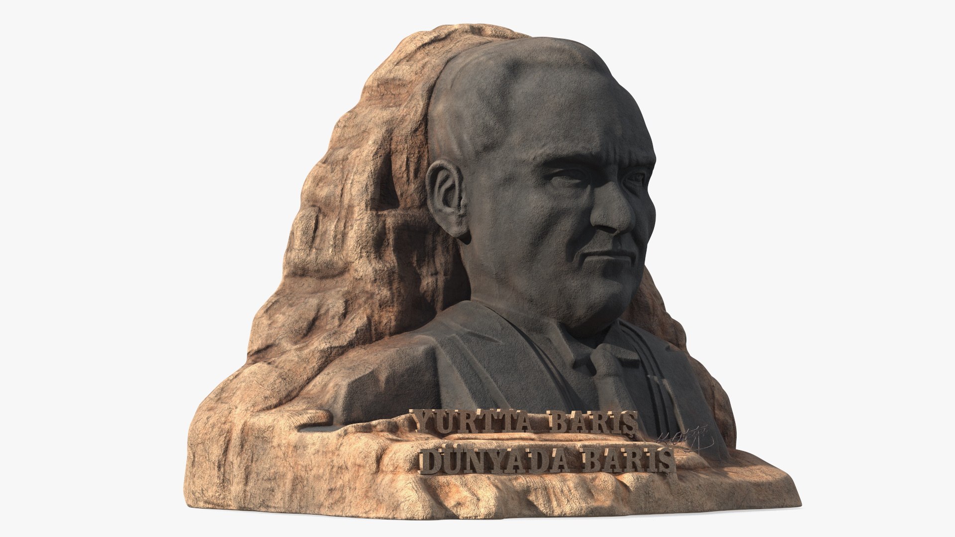 3D Ataturk Mask Monument Model TurboSquid 2148608