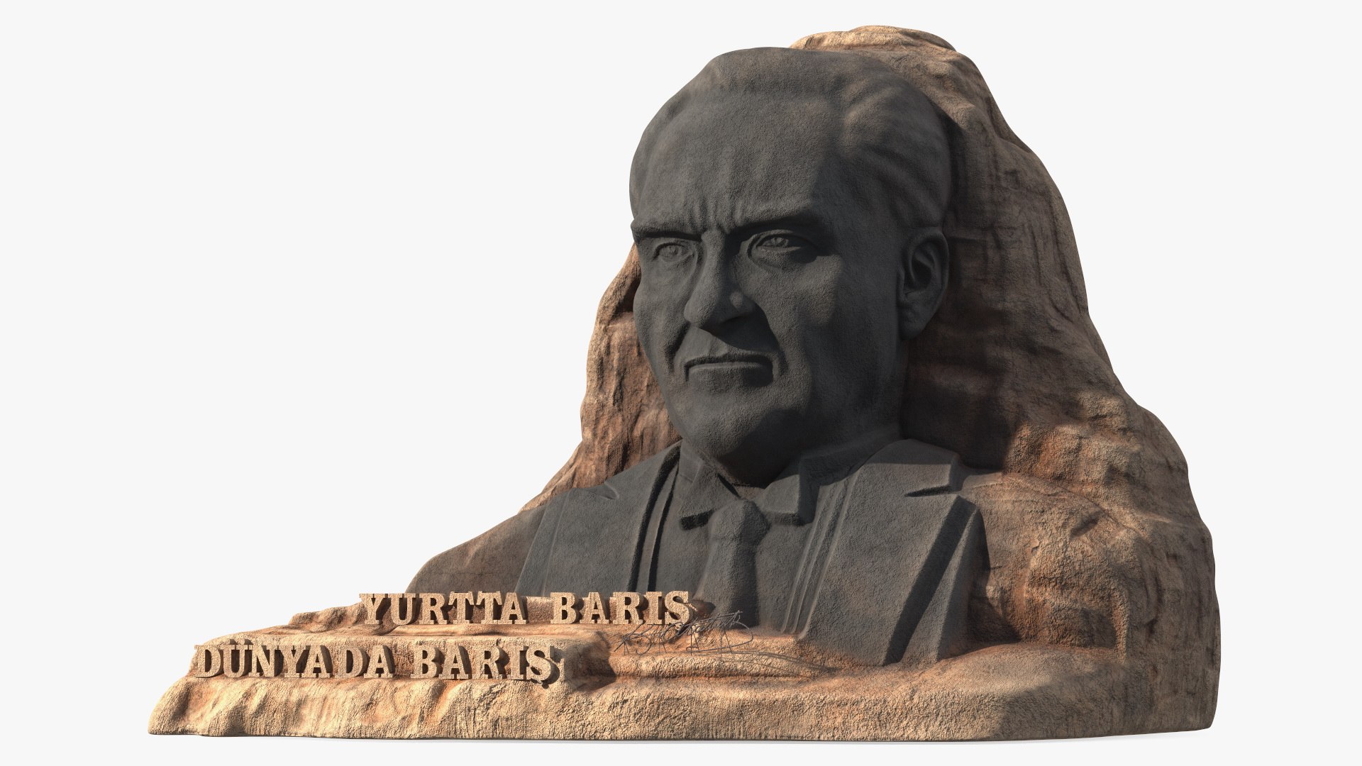 Ataturk Mask Monument 3D model preview