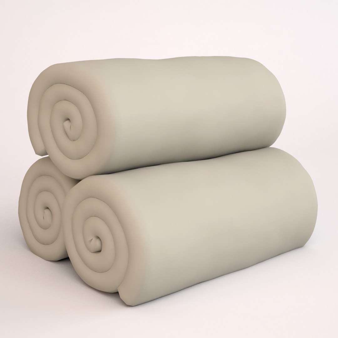 3D model rolled towels https://p.turbosquid.com/ts-thumb/6Y/P3Yql2/dhNgmQ4r/towel_rolledclay/jpg/1515530038/1920x1080/fit_q87/396fa66109fc64f2ff69a3a5c9bf67ac80861d29/towel_rolledclay.jpg