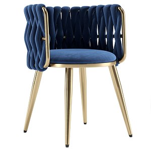 3D model Nordic Blue Barrel Back Dining Chair