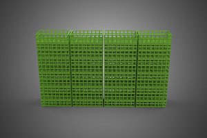 GREEN STACK STACKED PLASTIC CRATE BOX CONTAINER BASKET STORAGE 3D