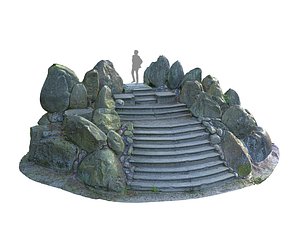 scanned stone stairs 16k 3d model