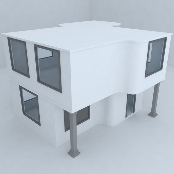 3d model villa street architecture