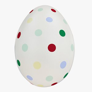 3D Polka dot Easter egg multicolored model