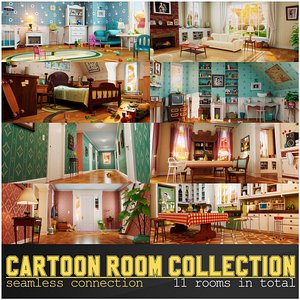 Cartoon Room Collection 3D model