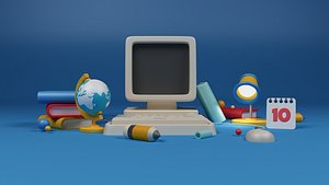 Cartoon Computer 3D model