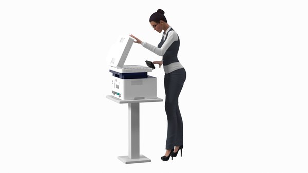 modelo 3d Impresora láser multifunción Xerox B215 con mujer de estilo  empresarial preparada para Cinema 4D - TurboSquid 1875006