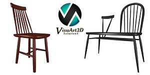 3d model chair bench