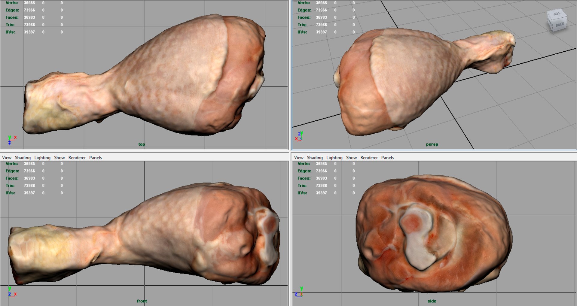 3D Fresh Chicken Leg - TurboSquid 1424055