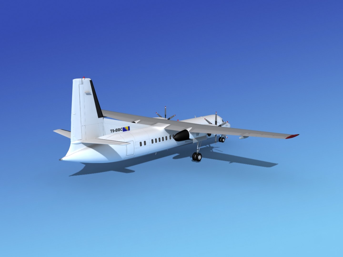 3d Fokker 50 Model