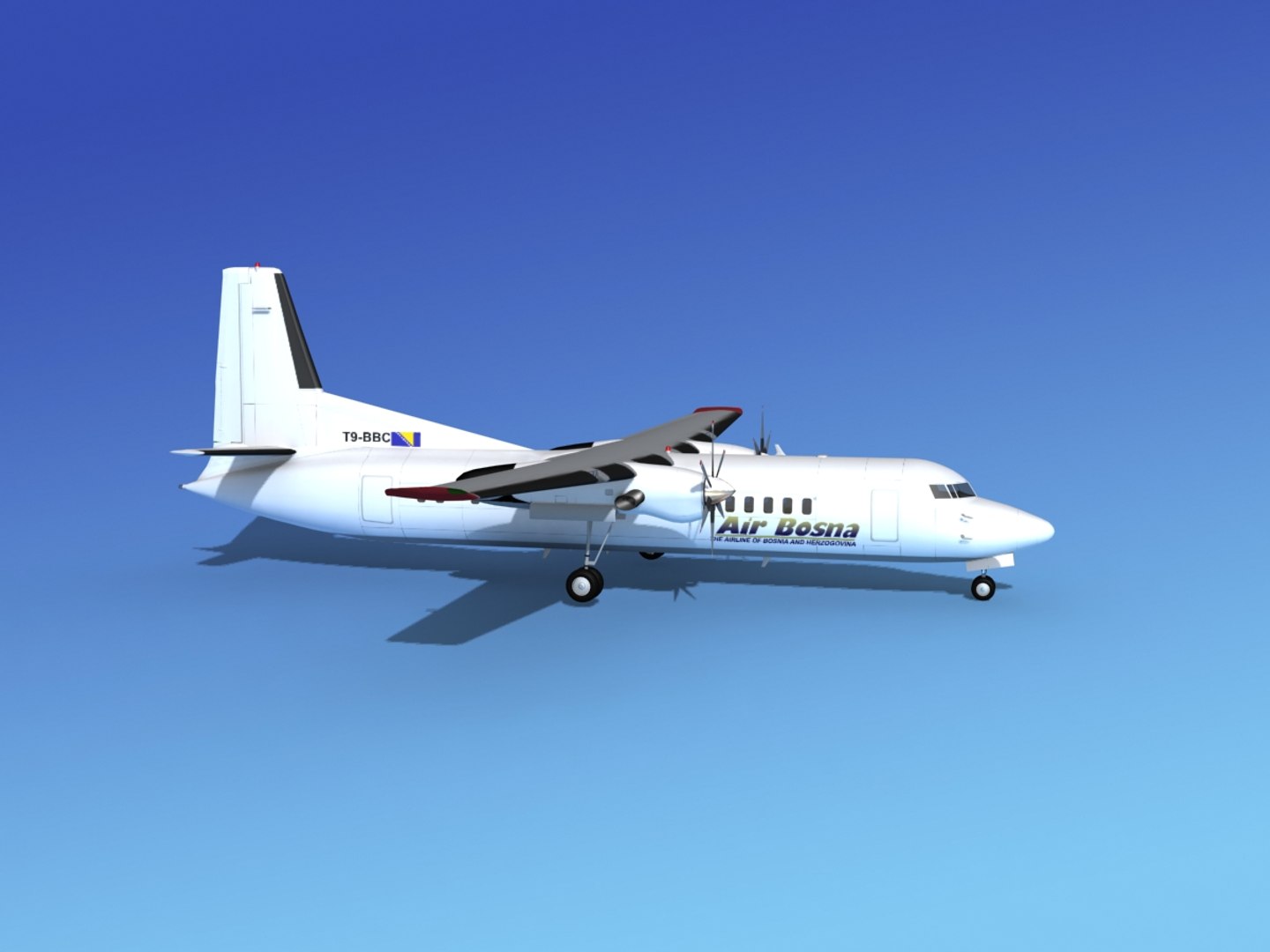 3d Fokker 50 Model