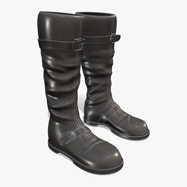 3D Shiny Black Flat Rider Combat Boots - TurboSquid 2004129