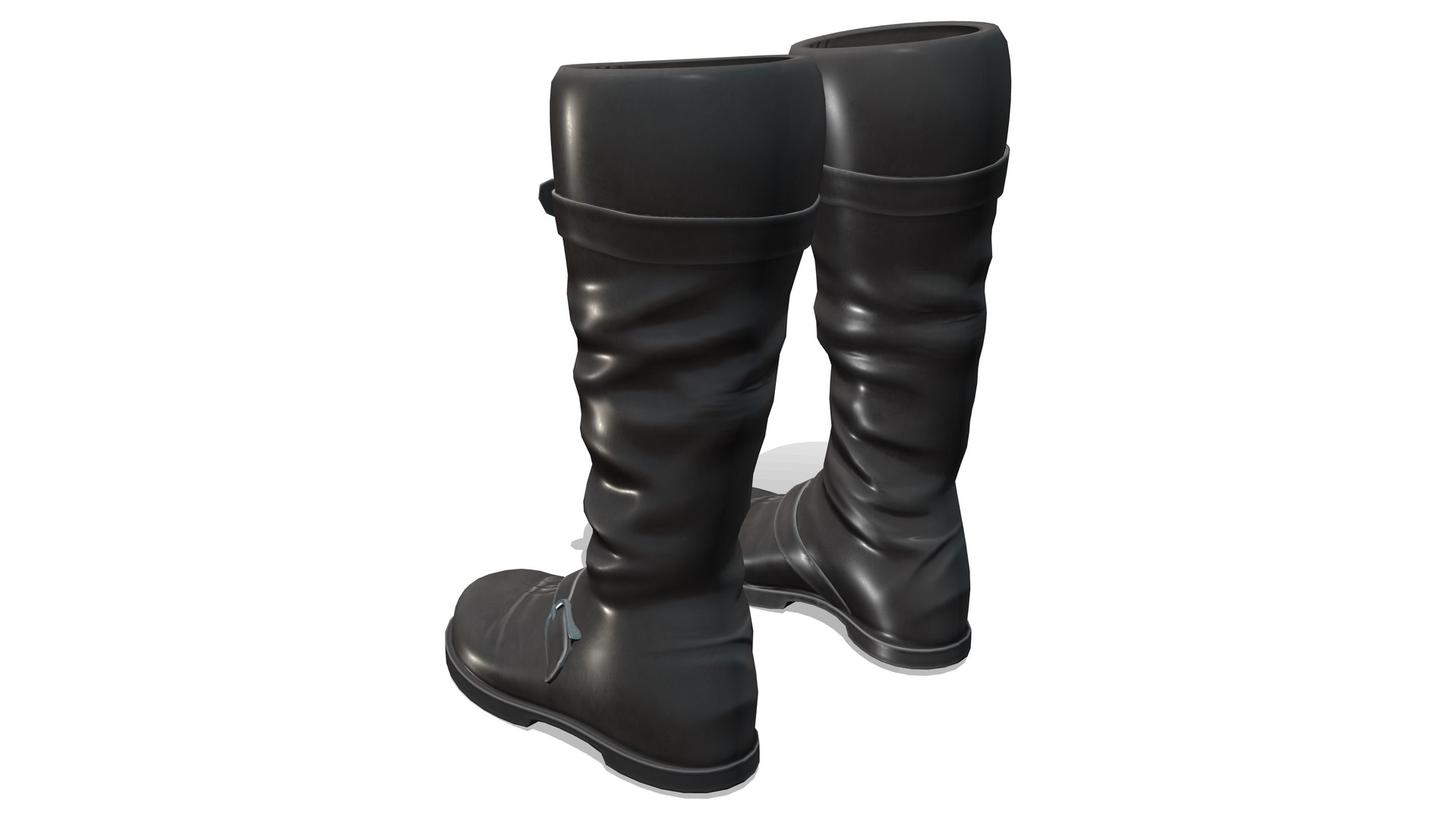 3D Shiny Black Flat Rider Combat Boots - TurboSquid 2004129