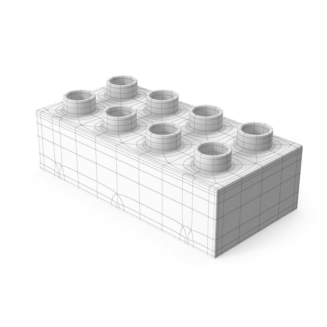 Brick Toy 2x4 3D Model - TurboSquid 2186627