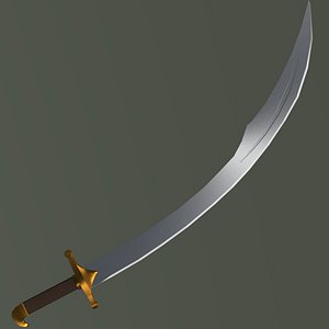 Scimitar Sword Low Poly Medieval