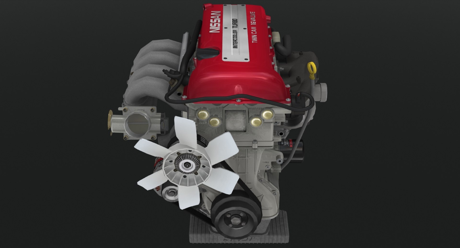 Parts Nissan Sr20det Red 3D Model - TurboSquid 1465327