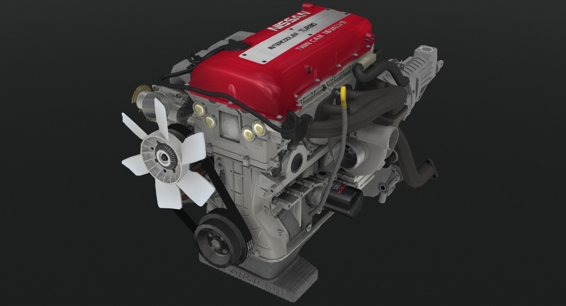 Parts Nissan Sr20det Red 3D Model - TurboSquid 1465327