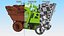 Rigged Grape Harvester with Vineyard Collection