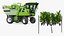 Rigged Grape Harvester with Vineyard Collection