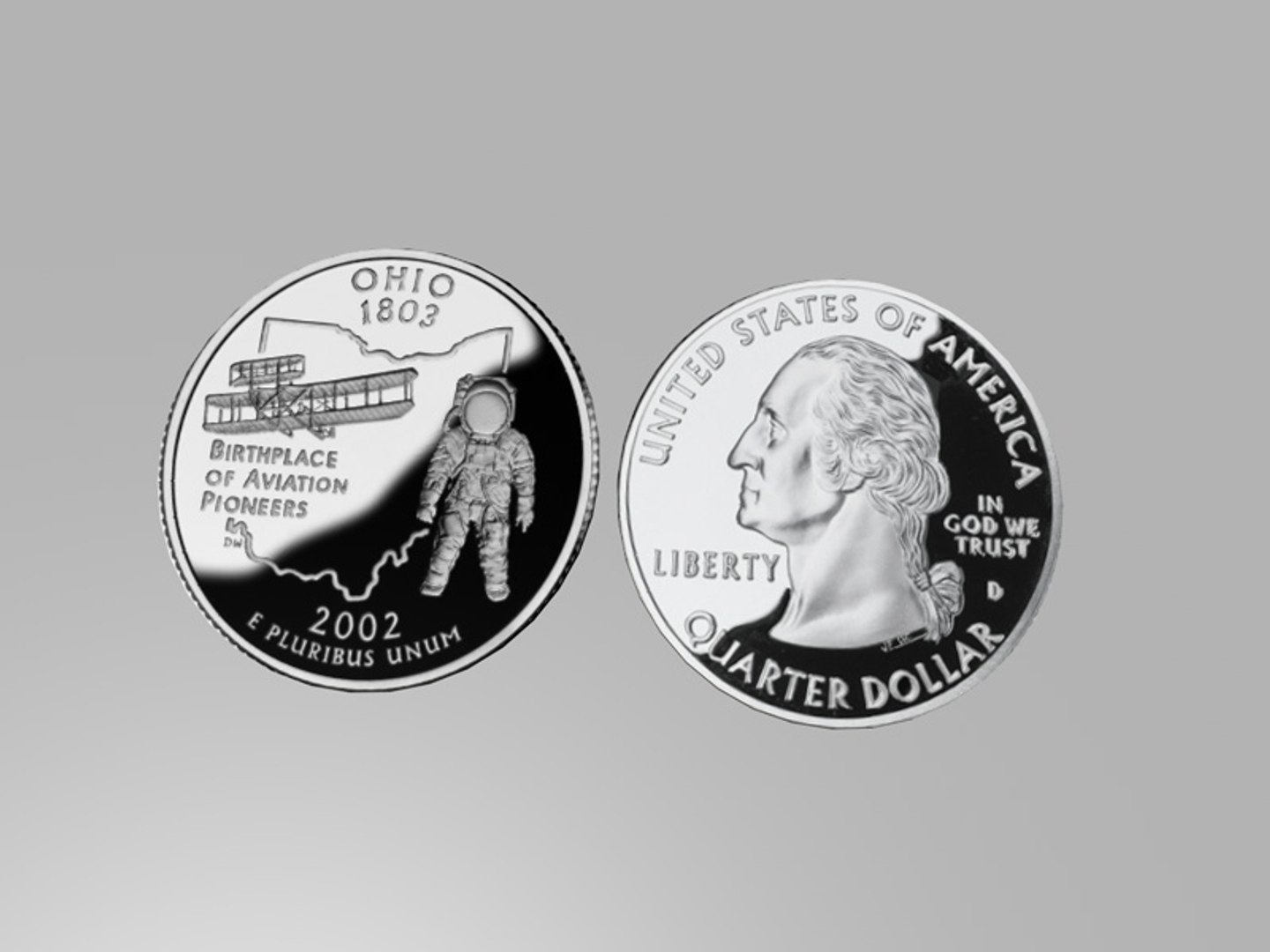 3d Ohio Quarter Model