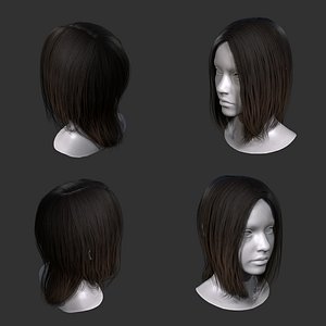 3D realtime hair games model