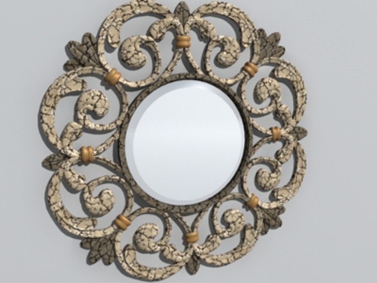 Decorative Circle Wall Mirror 3d Model