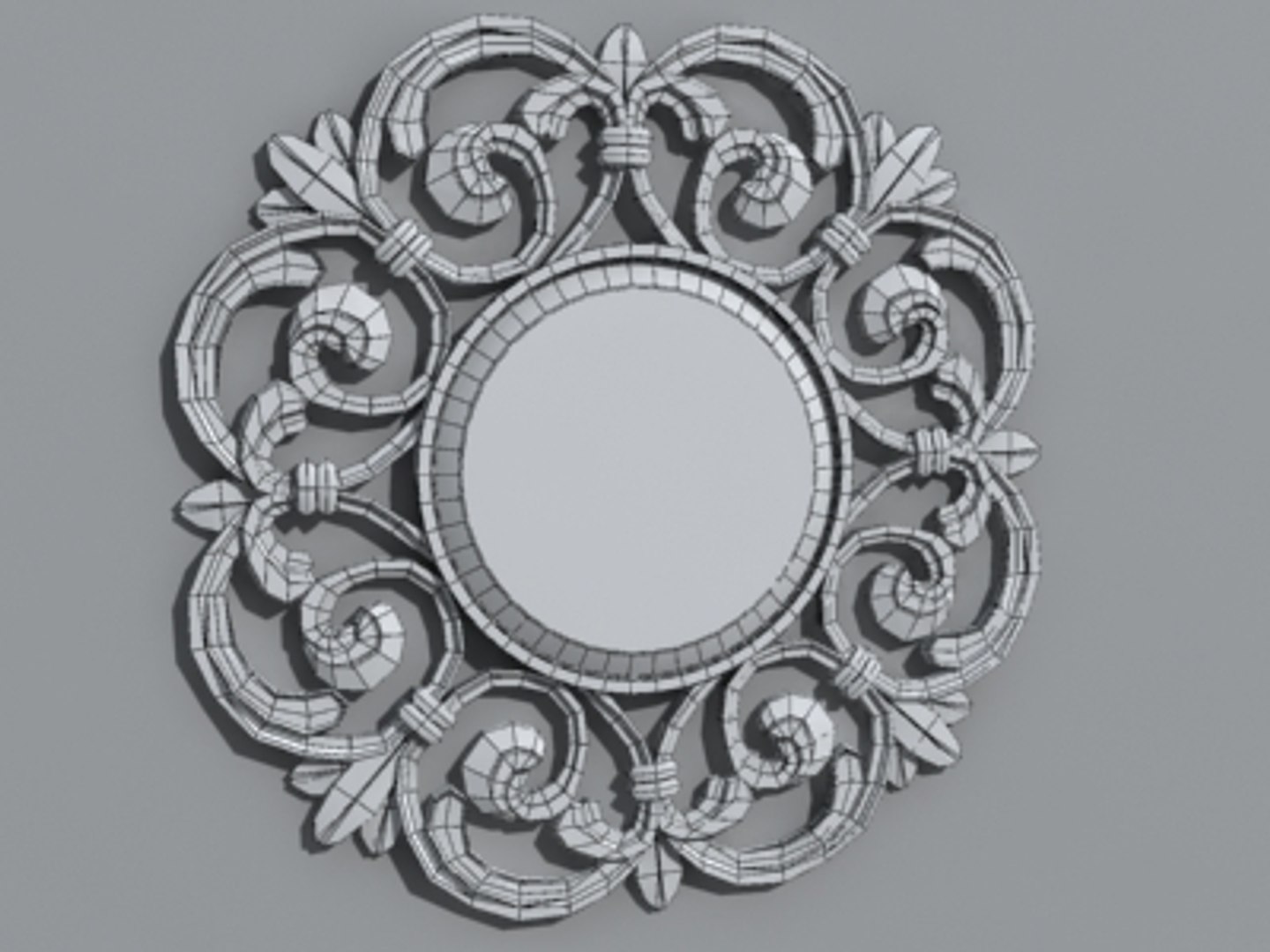 Decorative Circle Wall Mirror 3d Model