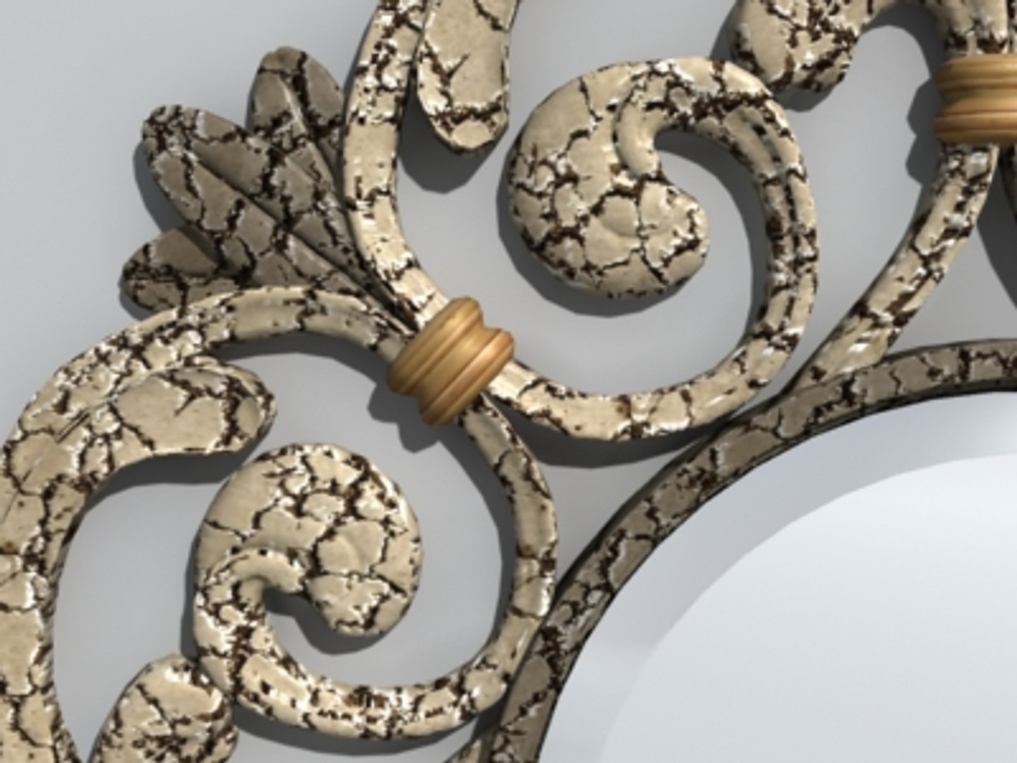 Decorative Circle Wall Mirror 3d Model