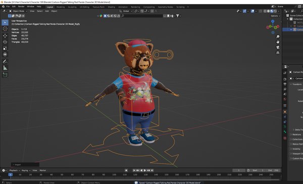modelo 3d Personaje de panda rojo parlante aparejado de dibujos ...