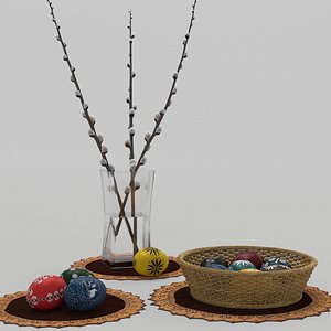 3D model interior exterior willow twigs