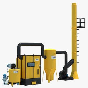 industrial water heating 3d model