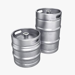 3D beer kegs set