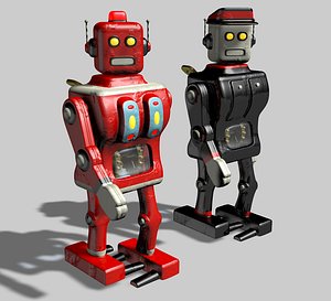 Animated clockwork robots